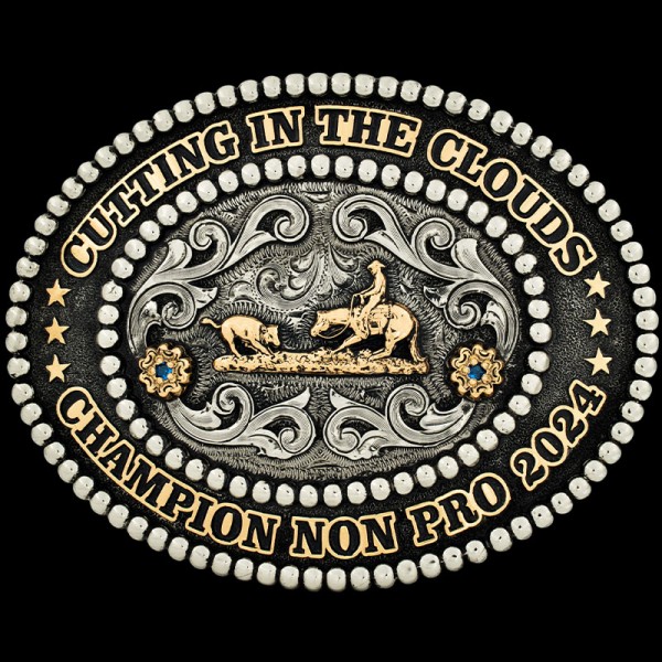 The Abilene Custom Belt Buckle is traditional western german silver buckle built to make you stand out! Personalize it now for your rodeo event or as the perfect gift!